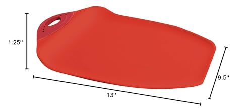 Dexas Chop & Scoop Cutting Board, 9.5 by 13 inches, Solid Red (322-J1795)