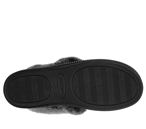 Skechers Women's Cozy Campfire - Team Toasty Low Top Slippers, Black Black Microfiber Suede Faux Fur Line Blk, 6 UK