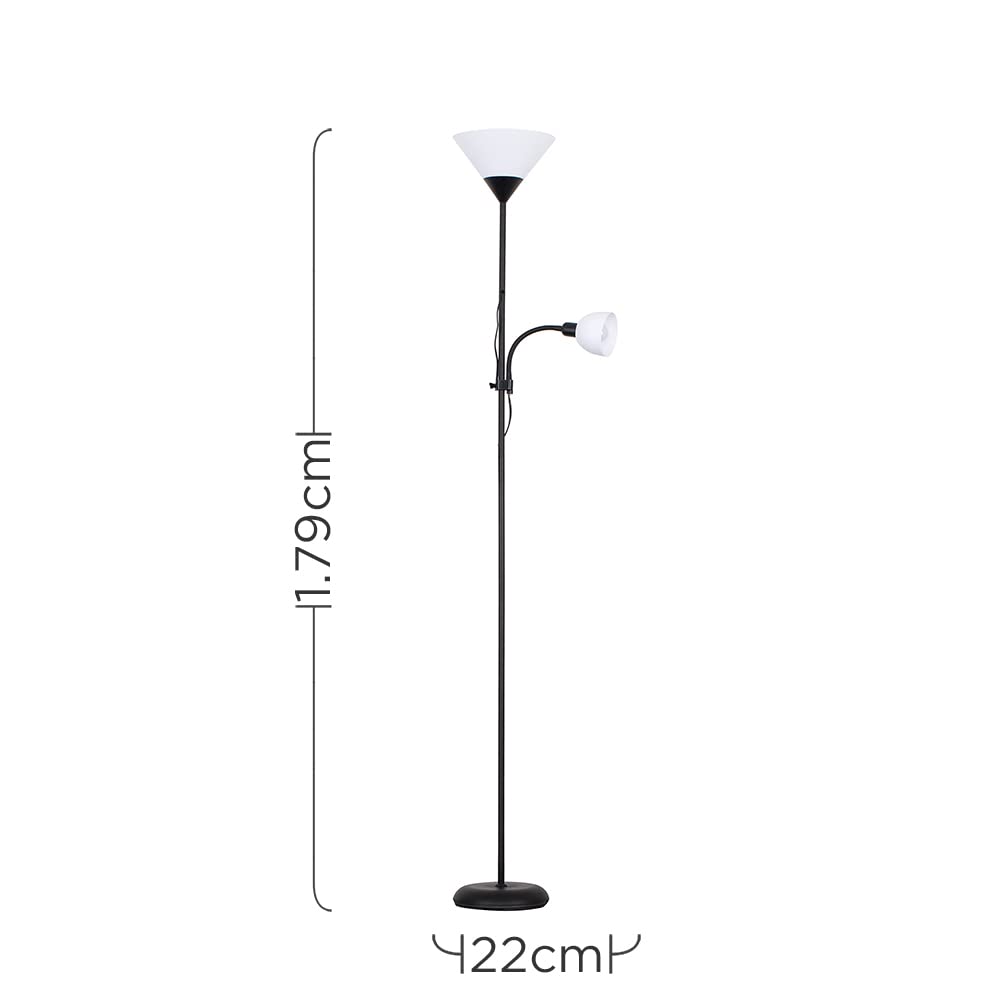 MiniSun | Modern Gloss Black 2 Way Mother/Father and Child Floor Lamp | Floor Lamps & Torchieres, Home Décor & Improvement Essential