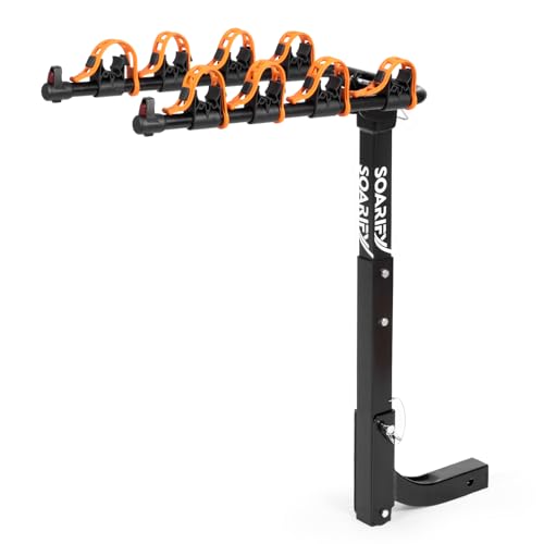 Soarify Bike Rack for Car, SUV, RV, Bike Rack Hitch Mount, Hitch Bike Rack 4, Up to 143 lbs Load Bicycle Rack Carrier Rubber Straps, Tilt Release, Bike Rack with 2" Hitch for Cars (4 Bikes)