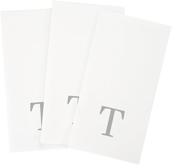 Luxenap 15.8 X 7.9 Inch Linen-Feel Guest Towels, 50 Lettered Hand Towels