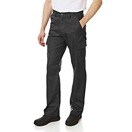 Lee Cooper Men's Classic Multi Pocket Cargo Work Trouser Easy care Safety Pant, Black, 34W / 33L