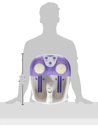 Conair Waterfall Pedicure Foot Spa Bath with Blue LED Lights, Massaging Bubbles and Massage Rollers, Blue/White