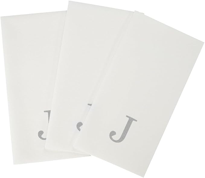Luxenap 15.8 X 7.9 Inch Linen-Feel Guest Towels, 50 Lettered Hand Towels