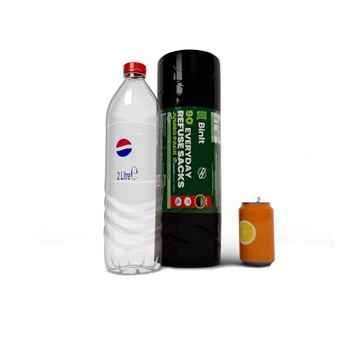 BinIt 90 Jumbo Pack Everyday 70L Eco-Friendly, Strong & Secure, Refuse Sacks, Bin Bags, Bin Liners, Recycled, Tear Resistant, 30 μm, Perfect for Everyday Household & Commercial Use
