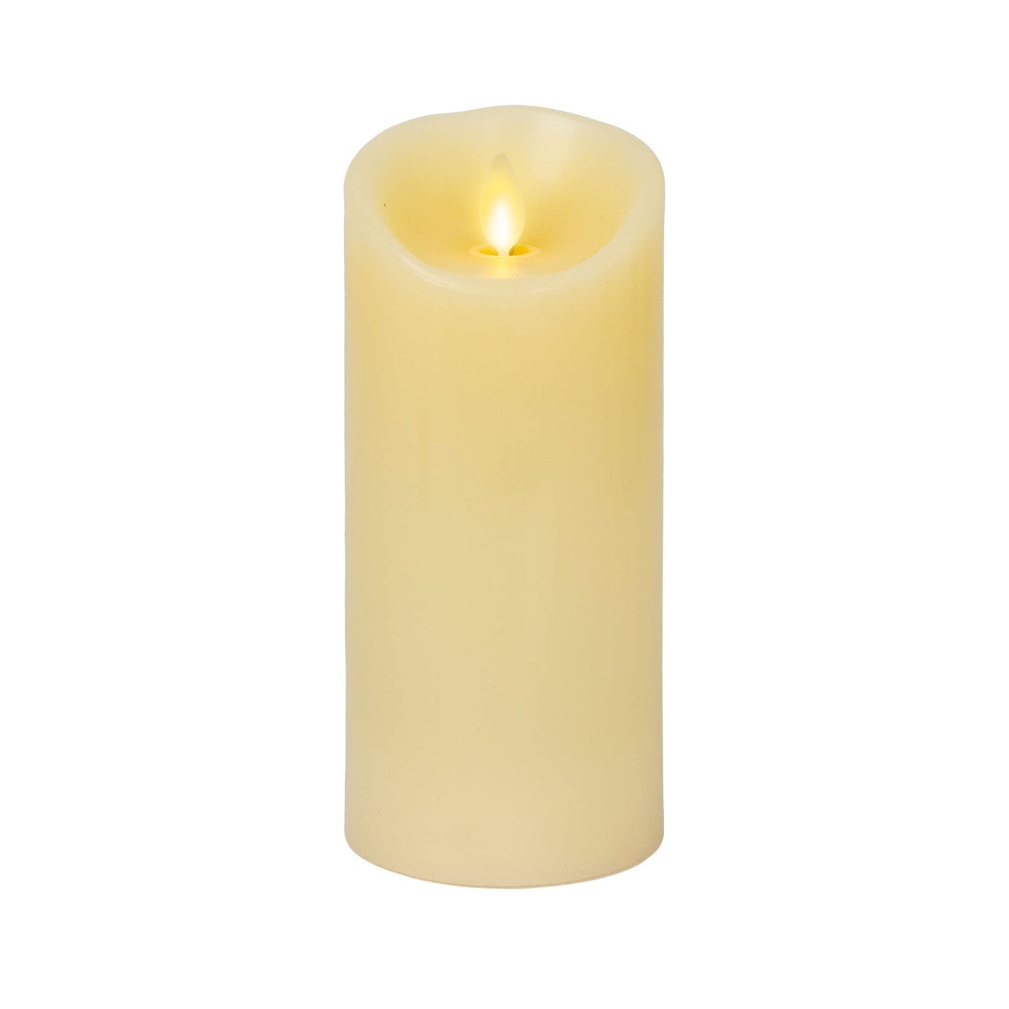 Luminara Flameless LED Battery Operated Ivory Pillar Candle, Flickering Realistic Moving Flame, 3" x 6.5" Real Wax Indoor Home Bathroom Decor Candle