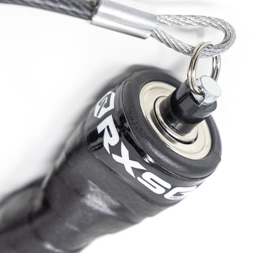 Rx Smart Gear Jump Rope - Black Ops Ergonomic Handles with Trans Black Cable Buff 3.4 8'0" | Jump Smart Weighted Speed Rope for Sports & Fitness, MMA, HIIT, Cardio & Functional Workout