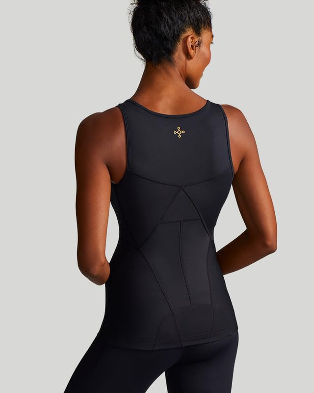 Tommie Copper Women's Lower Back Support Tank, Compression Shirt with Lower Back Pain Relief, Black M