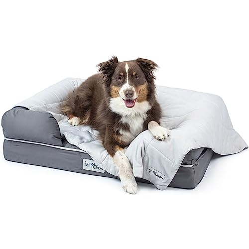 PetFusion Premium Cat and Dog Cooling Blanket - Lightweight, Machine Washable, Modern Design for Summer - Grey - XL (46 x 60 cm)
