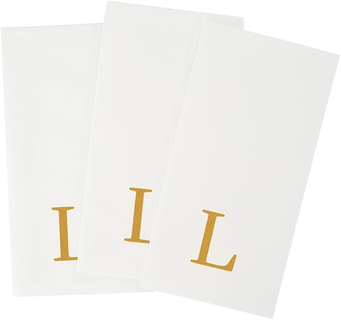 Luxenap 15.8 X 7.9 Inch Linen-Feel Guest Towels, 50 Lettered Hand Towels