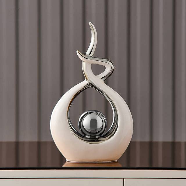 CESTATIVO Home Decor Modern Abstract Art Ceramic Statue, Room Decor, Table Decorations for Living Room Dining Room Office Centerpiece, 27 cm High