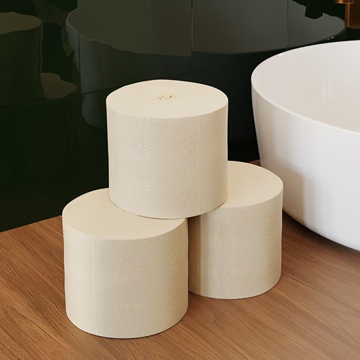 100% Tree-free Bamboo Toilet Paper, 3-Ply, 24 Rolls, Coreless, Plastic-Free Packaging