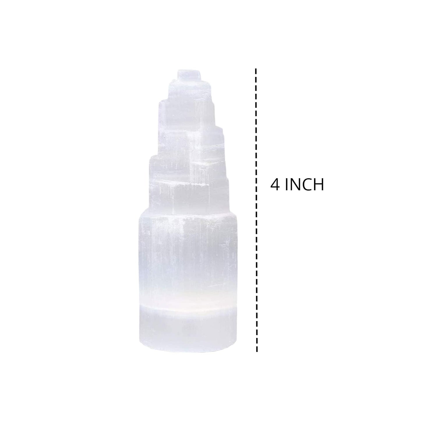 NORTHLANDZ Selenite Crystal Tower, 10cm Natural Healing and Meditation Crystals, Skyscraper Tower for Home Decor & Anxiety Relief, Ideal for Gift - White