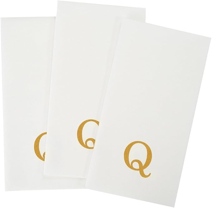 Luxenap 15.8 X 7.9 Inch Linen-Feel Guest Towels, 50 Lettered Hand Towels