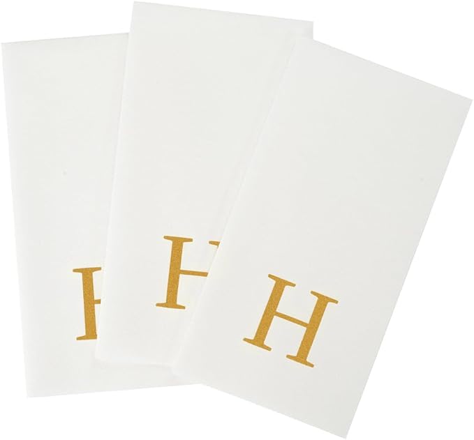 Luxenap 15.8 X 7.9 Inch Linen-Feel Guest Towels, 50 Lettered Hand Towels