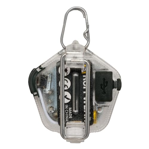 RUFFWEAR The Beacon Dog Safety Light, Waterproof Dog Collar Light, LED Pet Dog Collar Buckle Night Light, Safety Clip On Flashing Dog Light for Dog Leads & Harnesses, Rechargeable Dog Light, Clear