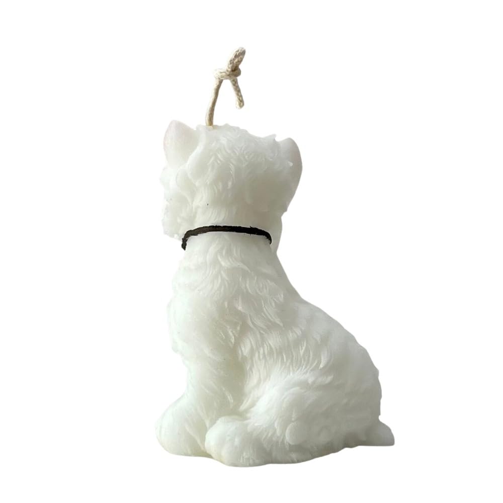 Ymar - Decorative and Aromatic Lavender Scented Candle in the Shape of a West Highland White Terrier Dog, Ideal for a Gift and to Decorate Your Home (Small)