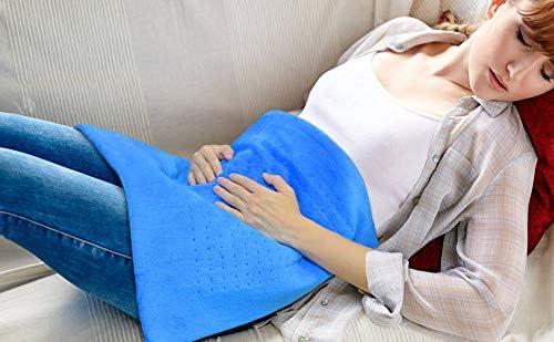 Weighted Heating Pad Fast-Heating Technology for Back/Waist/Abdomen/Shoulder/Neck Pain and Cramps Relief - Moist and Dry Heat Therapy with Auto-Off Hot Heated Pad by GOQOTOMO (19 * 24", Blue)