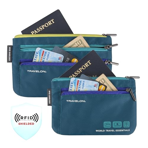 Travelon World Travel Essentials Set Of 2 Currency and Passport Organizers