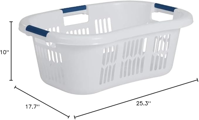 Rubbermaid Large Hip-Hugger Laundry Basket/Hamper, 1.5-Bushel, Stackable