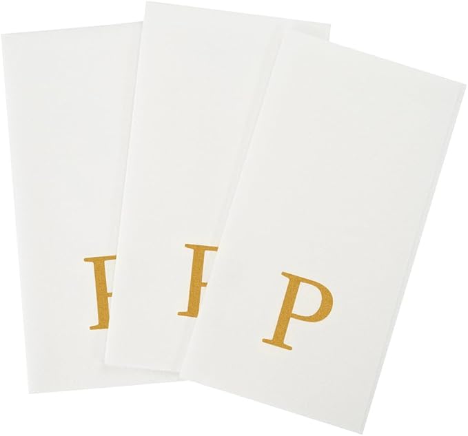 Luxenap 15.8 X 7.9 Inch Linen-Feel Guest Towels, 50 Lettered Hand Towels