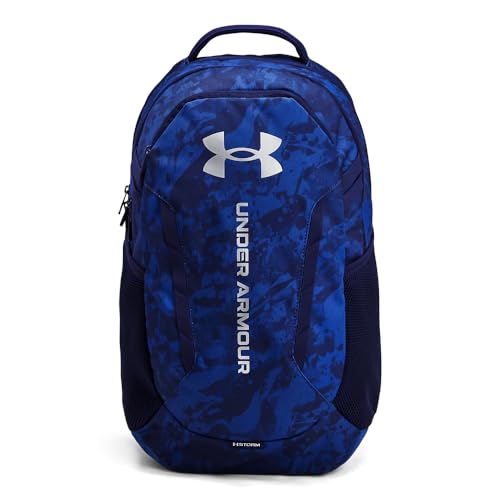 Under Armour Unisex-Adult Hustle 6.0 Backpack, (432) Tech Blue/Navy Magic/Metallic Silver, One Size Fits Most