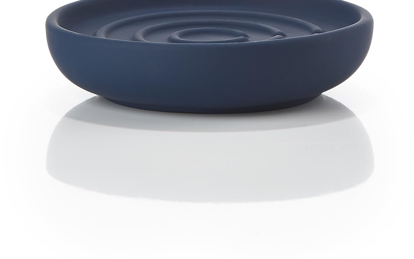 ZONE DENMARK Nova Porcelain Soap Dish with Sophisticated Simplicity Soft Touch Coating - Elevate Your Bathroom Décor, Practical Design, Style and Functionality- (Blue)