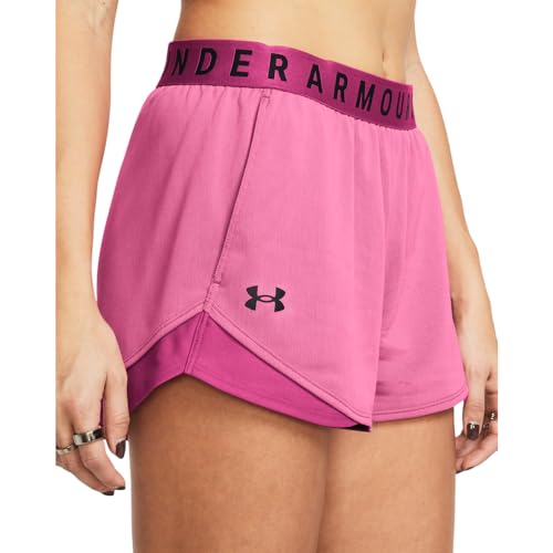 Under Armour Women's Play Up Twist 3.0 Shorts, (686) Astro Pink/Astro Pink/Black, Large