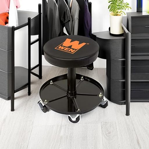WEN 73012T 300-Pound Capacity Pneumatic Rolling Mechanic Stool