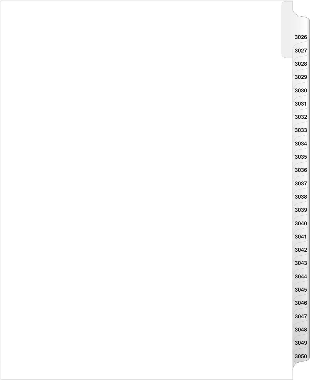 Exhibitindexes® Side Collated Exhibit Tabs AVE Style Bold Tabs Set of 3026-3050 | Made in The USA