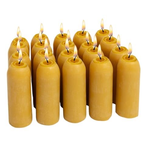 UCO 18-Hour Natural Beeswax Long-Burning Candles for UCO Candle Lanterns and Emergency Preparedness, 20-Pack