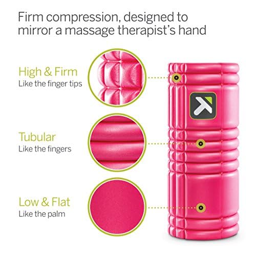 TRIGGERPOINT Performance Therapy Grid Foam Roller for Exercise, Deep Tissue Massage and Muscle Recovery, Original (13-Inch), Pink