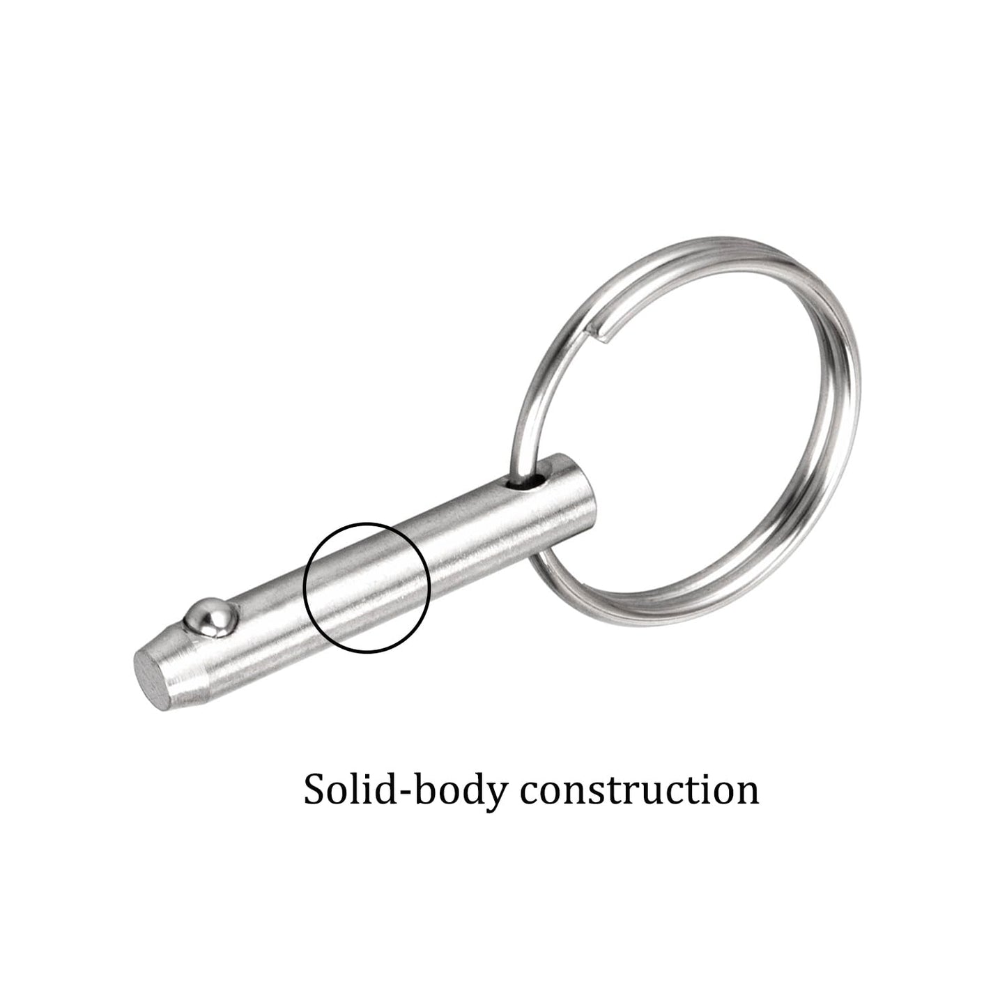 4 PCS Marine 316 Stainless Steel Quick Release Pin Bimini Top Pin, Diameter 3/16"(4.8 mm), Overall Length 1.37"(35 mm), Usable Length 0.866"(22 mm)