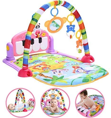 Large Baby Play Mat -Kick and Play Piano Gym -Activity Mats for Infants -Tummy Time-Educational Toys for 0-6-12-18Month+Boys and Girls