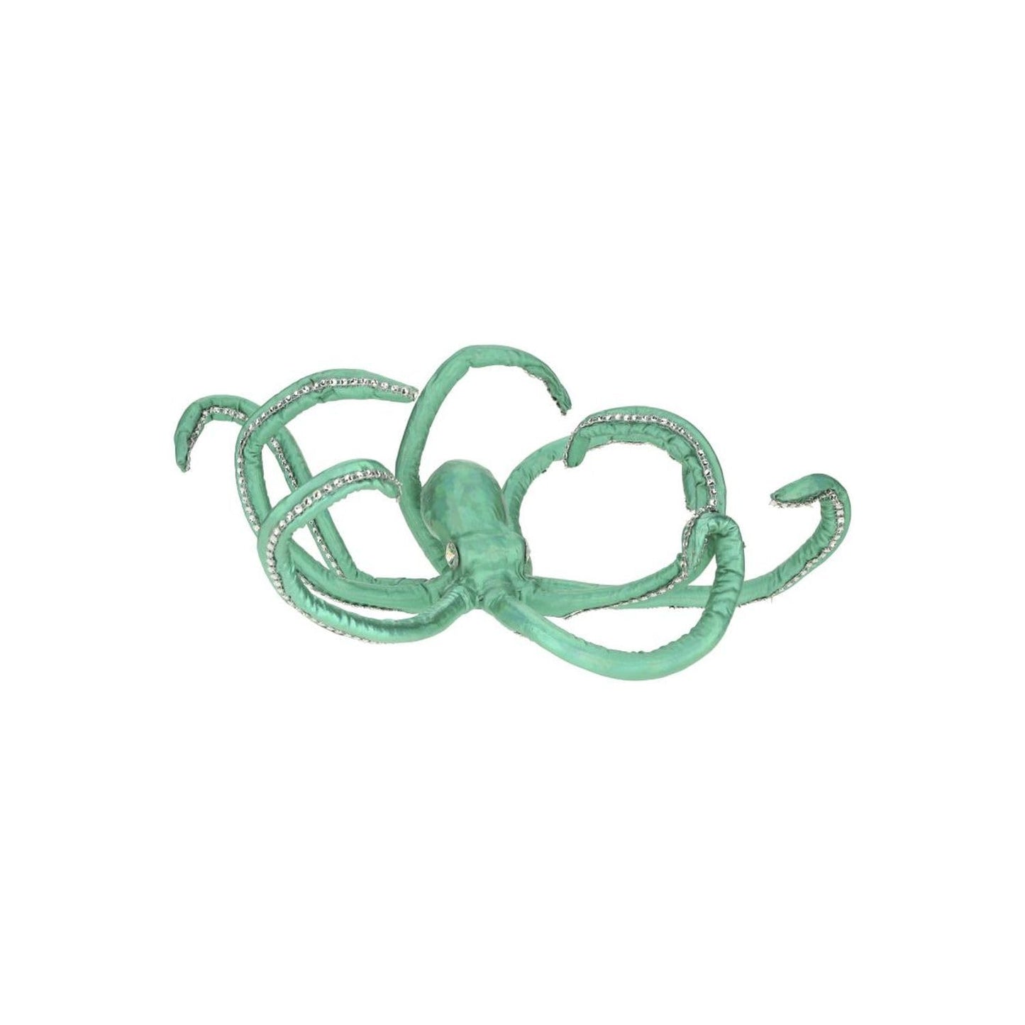 Mark Roberts 2022 Octopus Figurine in Turquoise - 11.5 Inch Handcrafted Sea Life Accent with Rhinestone Tentacle Detailing