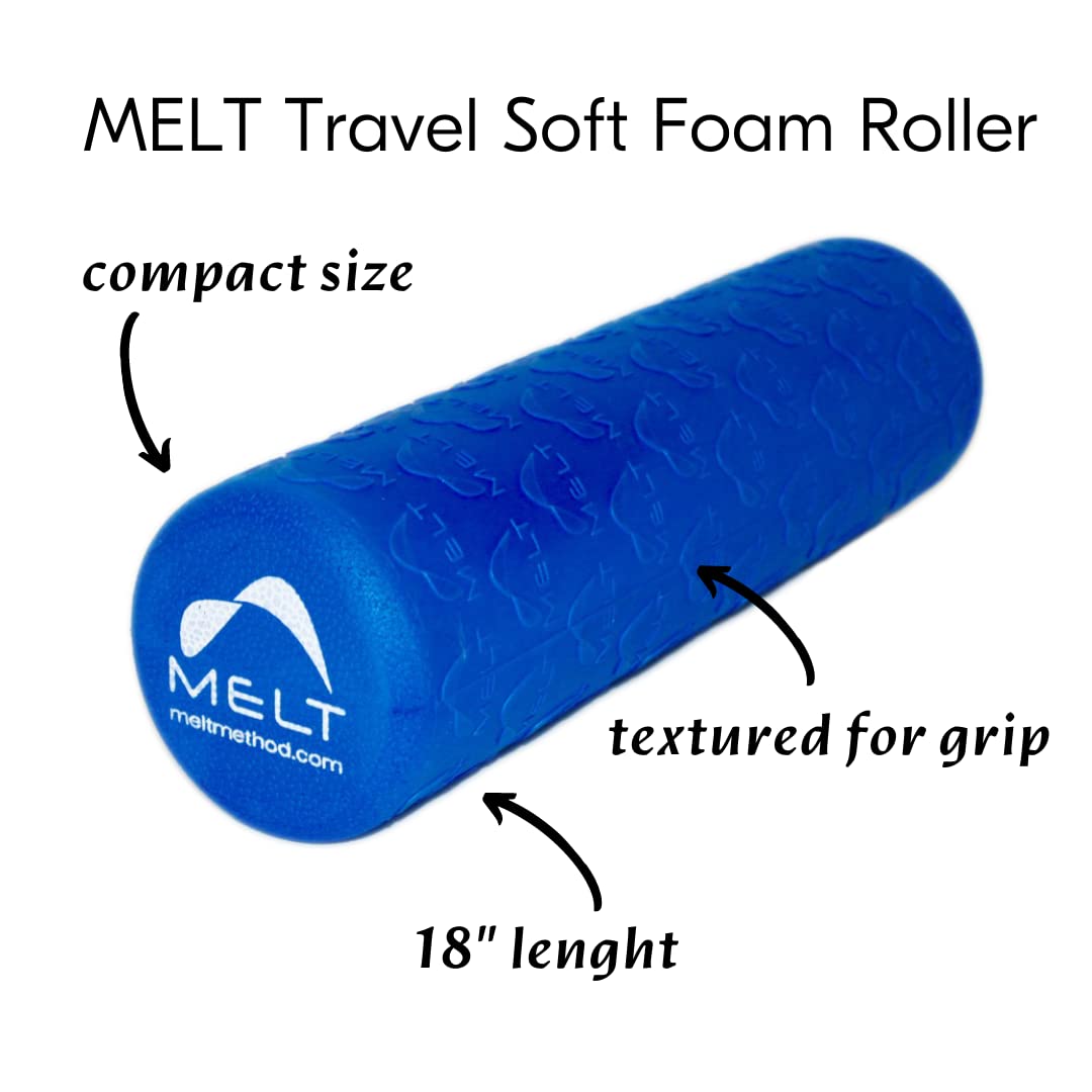 MELT Method 18 Inch Travel Soft Foam Roller- Half The Length of The MELT Full Body Roller