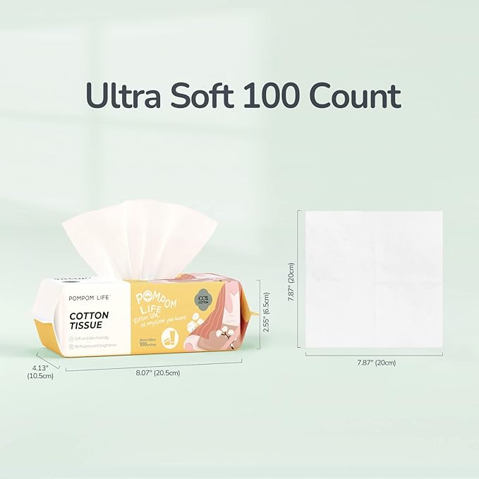 Disposable Face Towel 200 Cont, 7.9"X7.9"Clean Face Towelettes