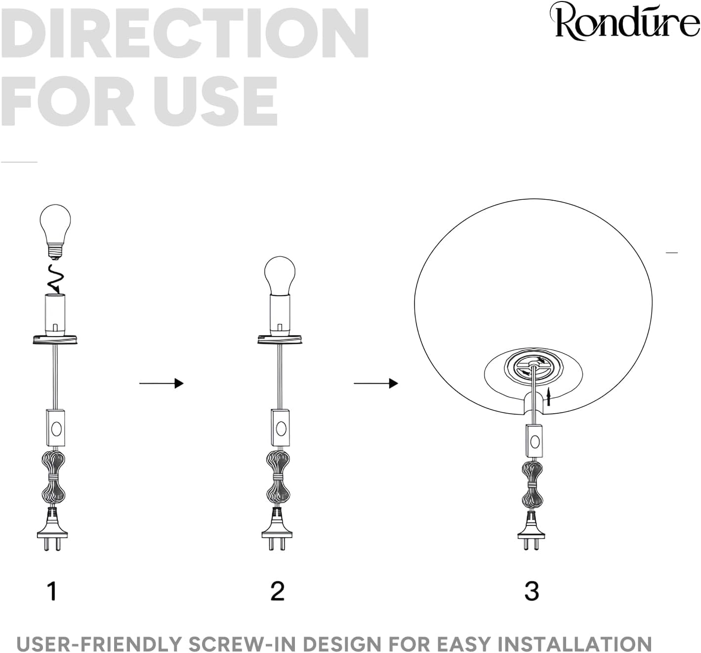 RONDURE 15.8" Modern Ceramic Table Lamp, Fully Dimmable Bedside Lamp for Bedroom Living Room Nightstand, White Translucent Ceramic Shade, Warm Ambient Decorative Corded Lighting, Bulb Included