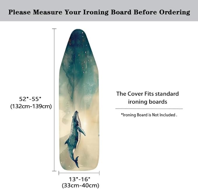 Ink Wash Painting Whales Steam Ironing Board Replacement Cover Chinoiserie