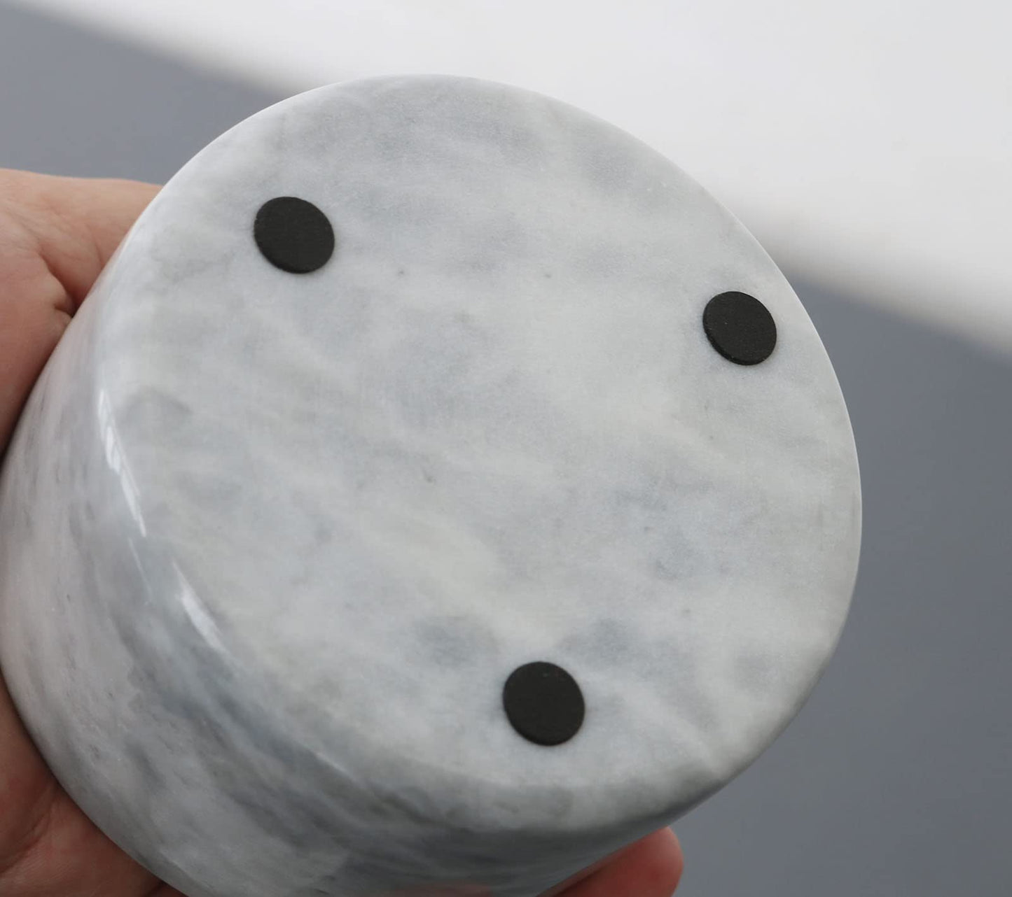 HillSpring Marble Salt Cellar with Lid and Wooden Spoon, 4" Handcrafted Spice Pepper Herbs Box