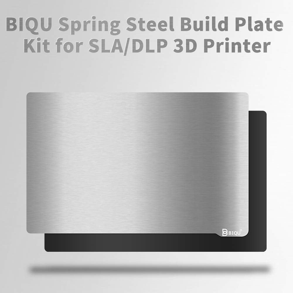 BIGTREETECH Resin Build Plate+Magnetic Sheet,202X128mm Resin Flexible Steel Plate Flex Bed for Anycubic Mono X,Anycubic Photon X,Smart kumitsu KL9 3D Printer(8x5inch),Sliver