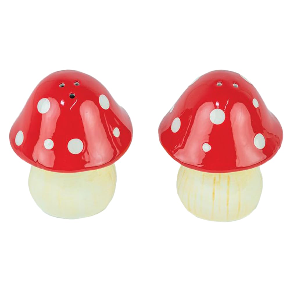 Mushroom Salt & Pepper Shaker Set - Adorable Red and White Mushroom Shakers for Home Decor, Tabletop Feature and Ideal Spring Gift for All by Hanna’s Handiworks