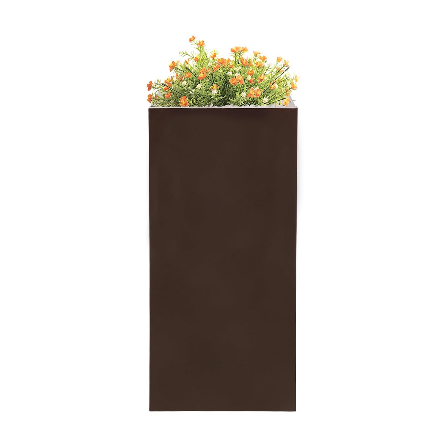 Tapischion Galvanized Steel Planter Box, 16x16x30 Inch Large Modern Rectangular Garden Pot for Outdoor, Rust-Resistant Elevated Flower Box for Patio, Deck, Balcony Decor