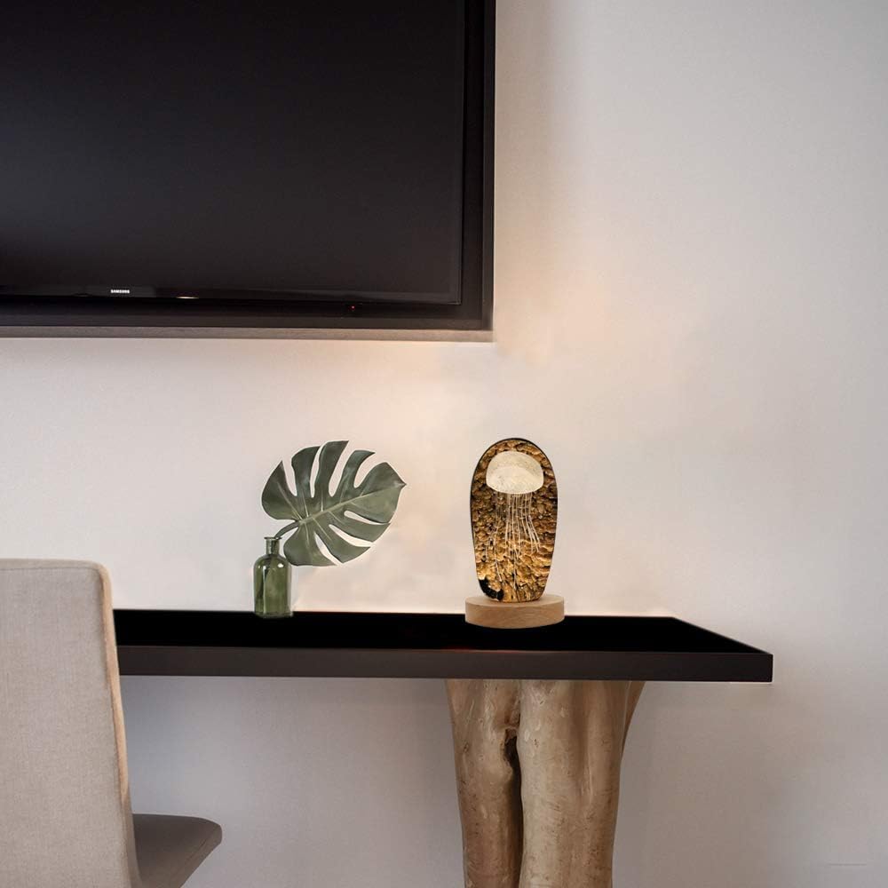 Mintso Wood Led Light Display Base for Glass Crystal Art/Paperweights,4 Inch,Bright Warm Light