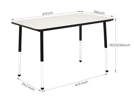 Amazon Basics Adjustable Height Rectangular Classroom Activity Table, Writing
