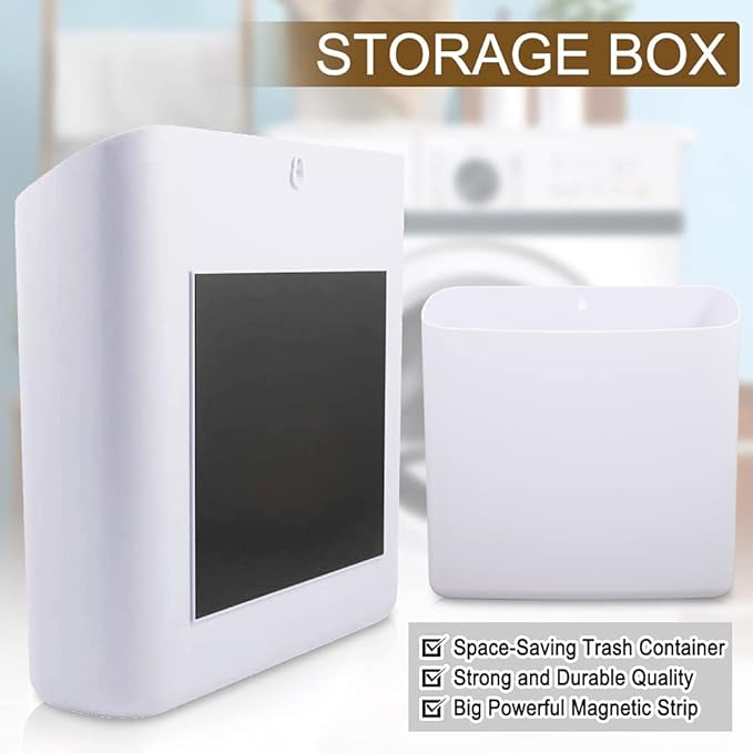 Picowe Magnetic Laundry Storage, Large Lint Holder Bin, Space-Saving Trash