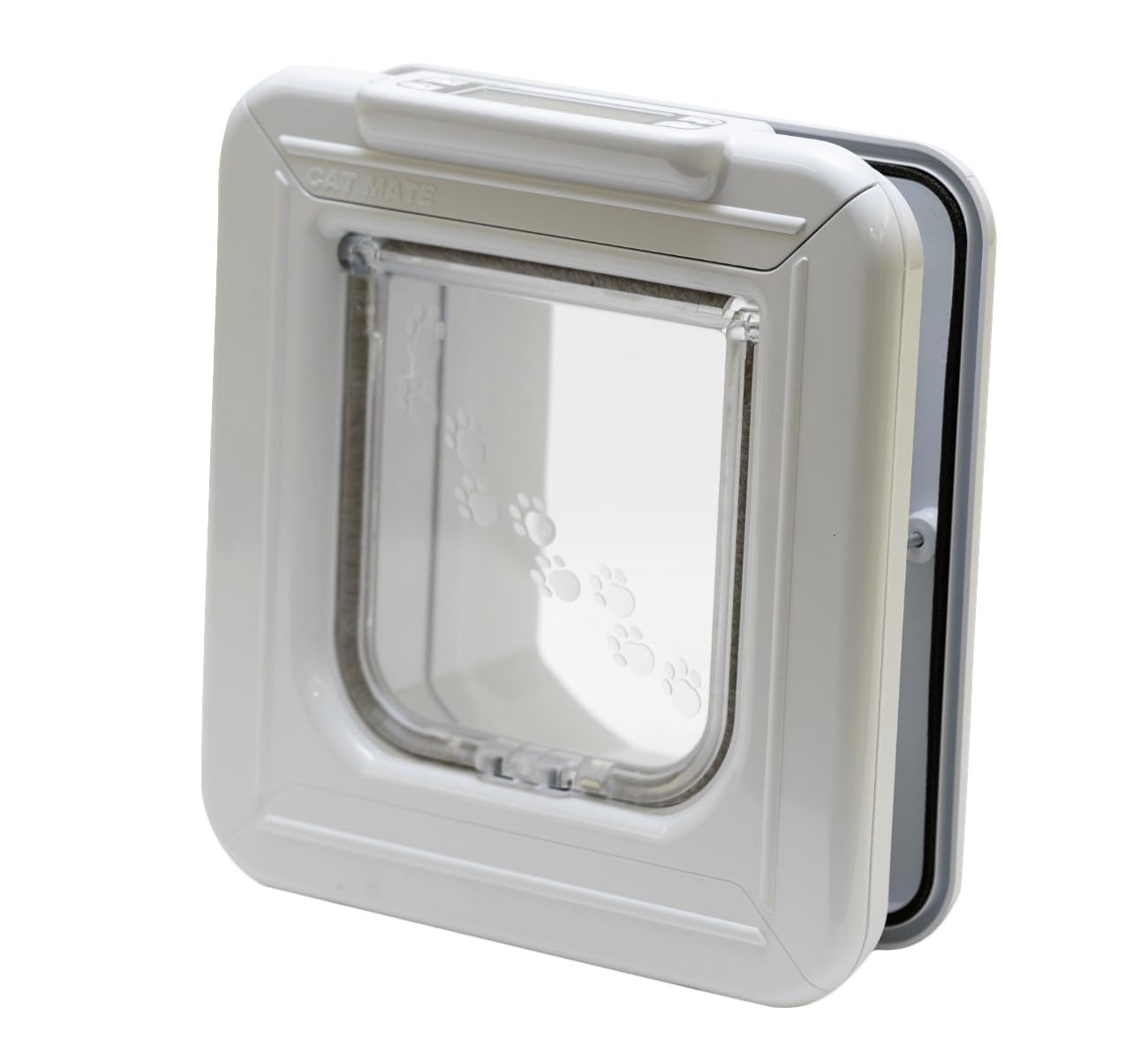Cat Mate Elite Microchip Cat Flap with Digital Timer & LCD Display (355) - For Small to Average sized Cats, Easy Installation in UPVC Doors, Glass, and Wood, White