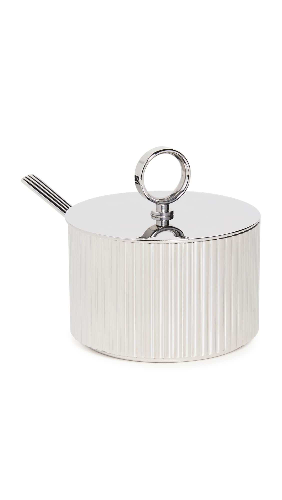 Georg Jensen Bernadotte Stainless Steel Sugar Bowl with Lid and Spoon