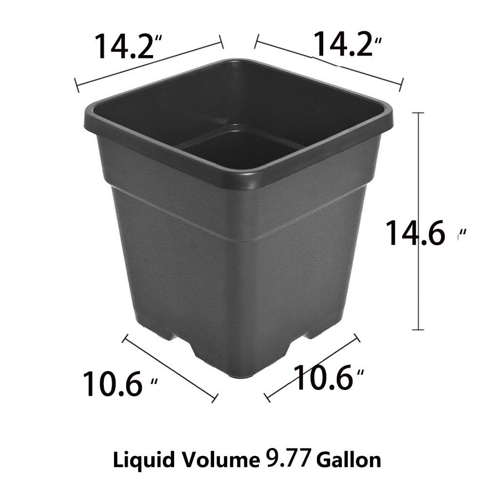 10 Pcs 10 Gallon Black Fabric Grow Bags – Heavy-Duty Aeration Plant Pots with Handles for Gardening