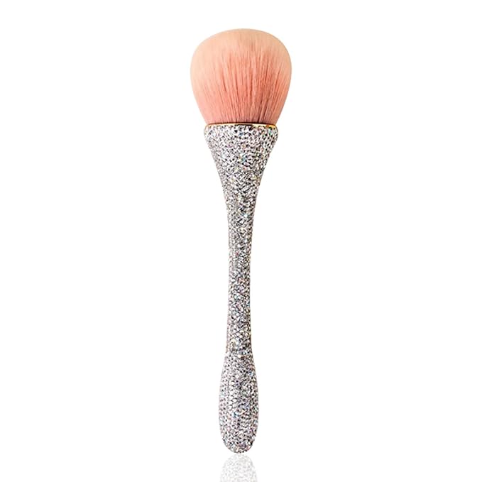 WOKOTO 1pcs White Shiny Rhinestone Nail Art Dust Brushes